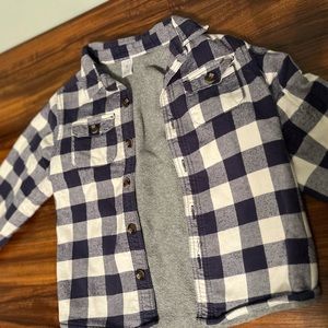 Carters Shacket Buffalo check blue& white